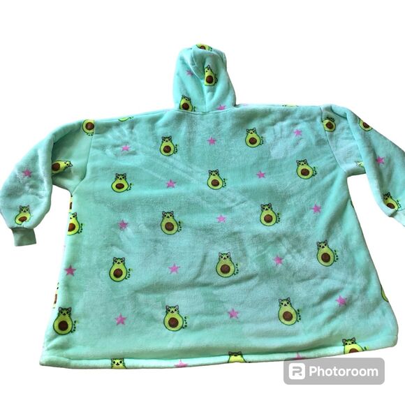 Tirrinia Wearable Blanket Snuggie Oversized Hoodie Avocado cat Blanket adult - Picture 8 of 11